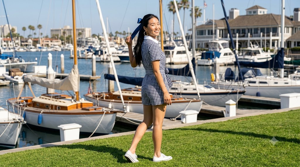 The Gingham Print Tailored Romper